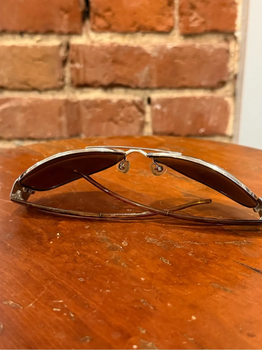 VTG Prada SPR 75G Shield Aviator Sunglasses Silver Brown Tortoise Made In Italy